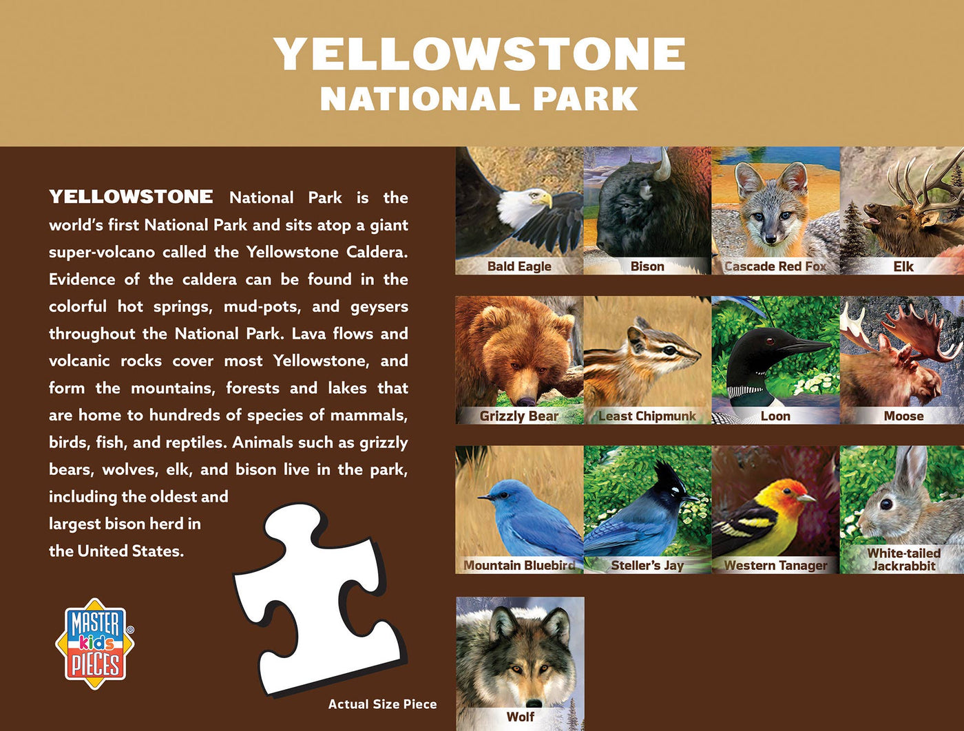 Wildlife of Yellowstone National Park - 100 Piece Puzzle