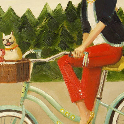 Francine and her Frenchie. 11"x13.5" Art Print