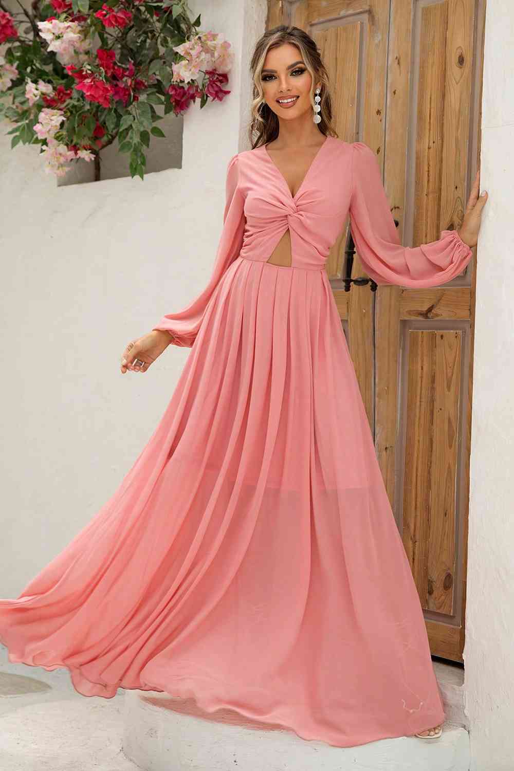 Twist Front Cutout Long Sleeve Dress – True Envy Boutique